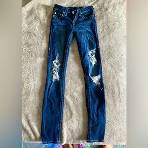 True religion womens size 24 jeans skinny distressed